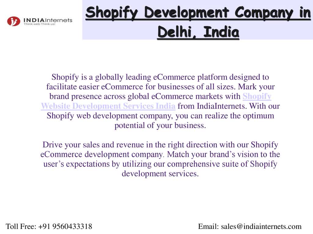 Shopify Website Development Services India