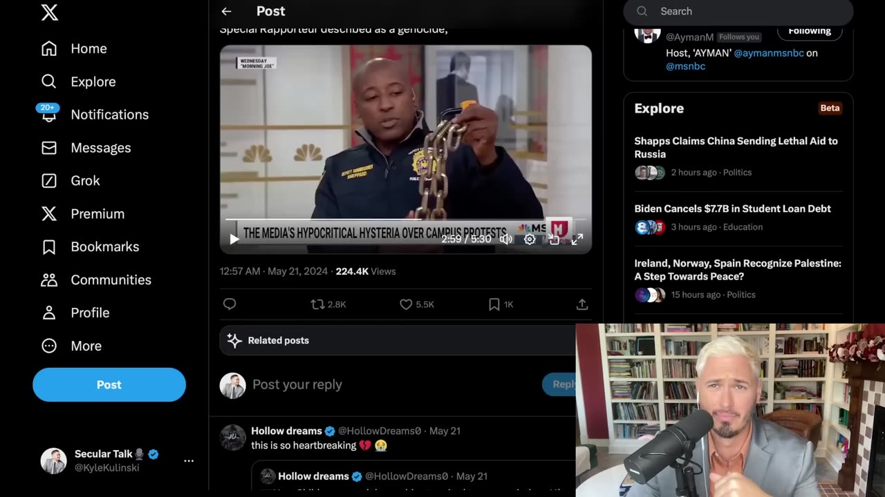 SHOCK_ MSNBC Host TURNS On His Own Network Over Palestine! _ The Kyle Kulinski Show