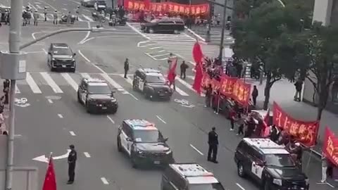 Pedojoe hides all the homeless drug addicts, puts flags and banners to welcome Xi...