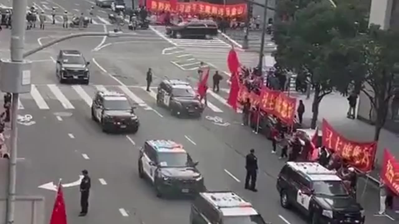 Pedojoe hides all the homeless drug addicts, puts flags and banners to welcome Xi...