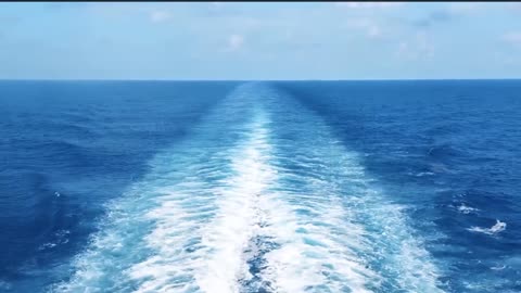 Relaxing Ocean Waves View from The Ship Deck