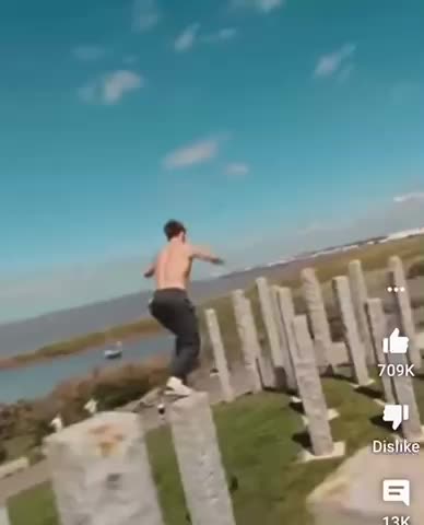 Pole jumping the fastest win the dangerous training