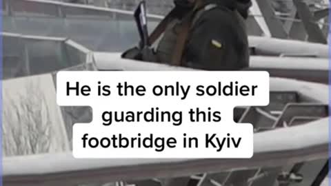 Scared Ukrenian soldier alone