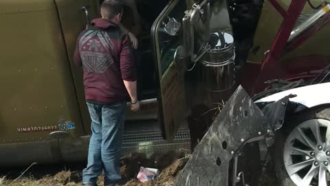 Tesla Transporter Stuck in the Mud