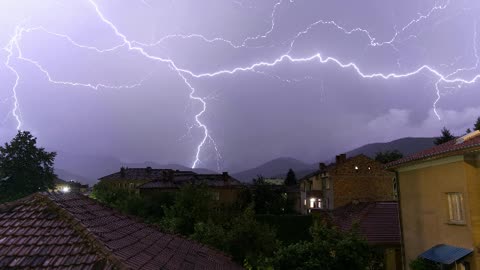 Soothing Thunder and Lightning Rain Storm