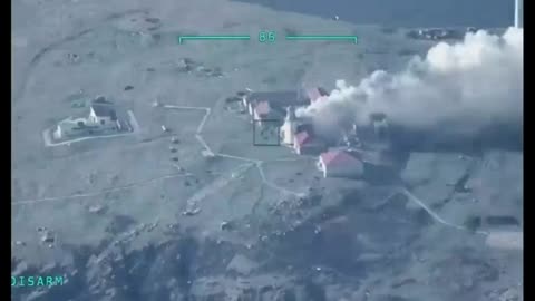 Bayraktar TB2 drone striking a Russian Tor SAM system on Snake Island