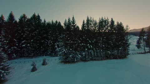 Drone Footage Of A Landscape Covered In Snow