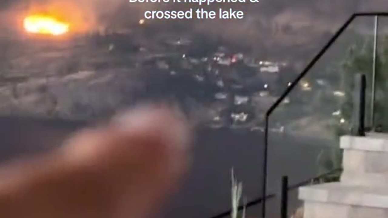 This girl shows the exact moments that the new fires started around lake Okanagan