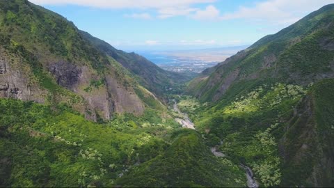 Long and narrow mountain stream