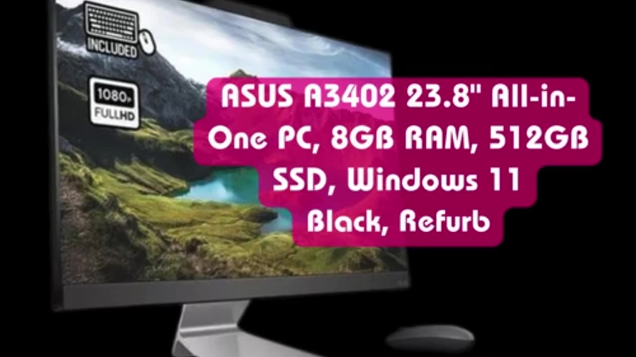 ASUS A3402 23.8" All-in-One PC, 8GB RAM, 512GB SSD, Windows 11 Black, Refurb £287.40 👇🔥🔥