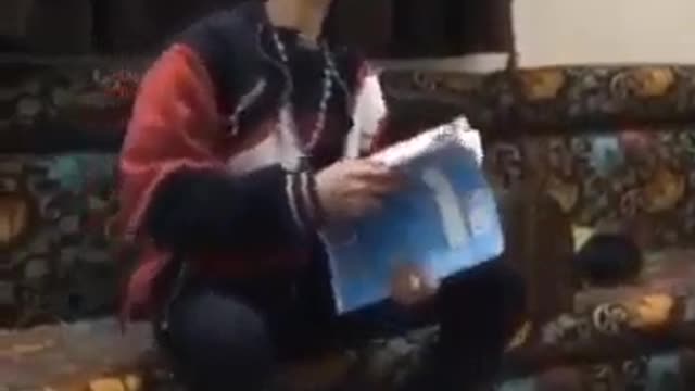 boy making himself studying