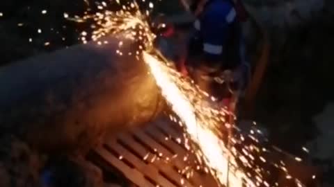 sparks from the Bulgarian like fireworks