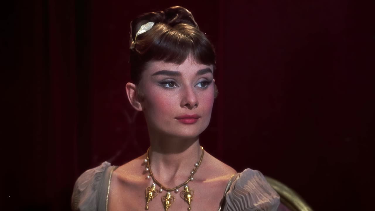 Audrey Hepburn 1956 War And Peace scene 5 remastered 4k