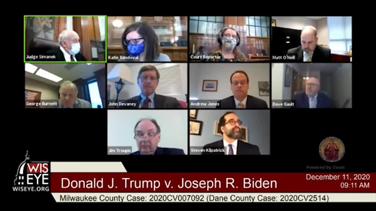 Part 2 Wisconsin State Hearing in Milwaukee, Trump v Biden December 11, 2020.