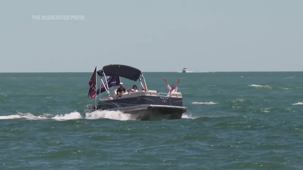 MAGA Boat Parade sails into Detroit as former President Donald Trump campaigns nearby