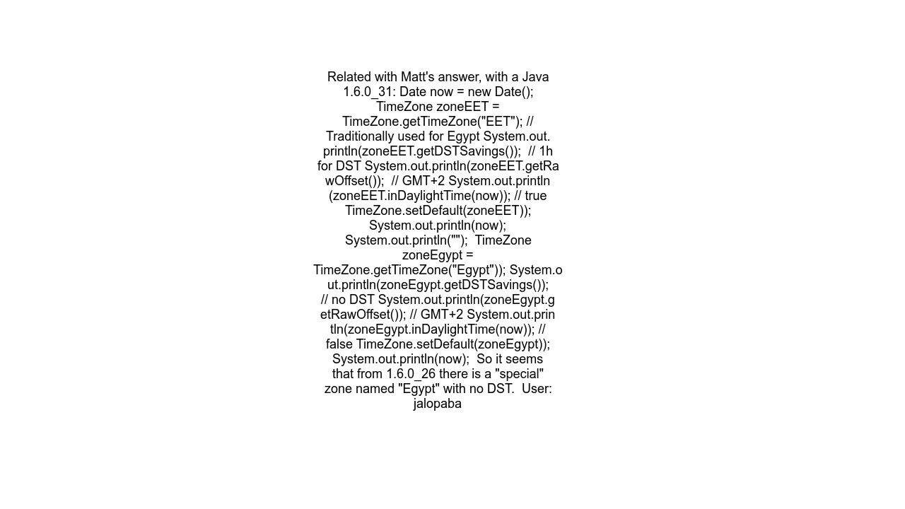 Java, how to deactivate daylight saving