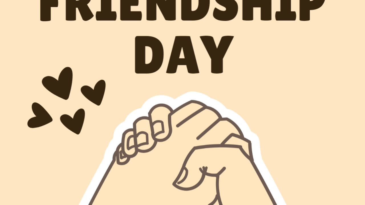 Brown and Beige Animated International Friendship Day Mobile Video