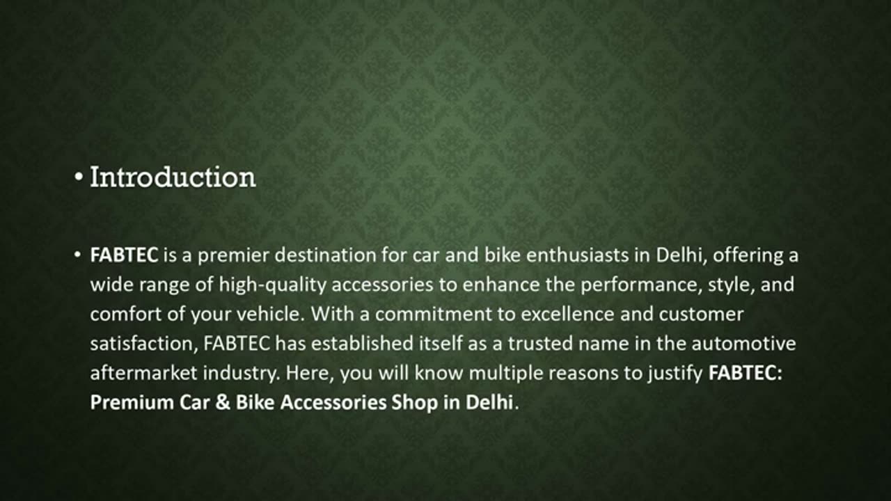 FABTEC: Your One-Stop Shop for Premium Car & Bike Accessories in Delhi