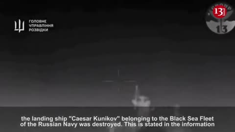 Latest footage of the landing ship shot by Ukrainian drones - Russians trying to shoot down drones