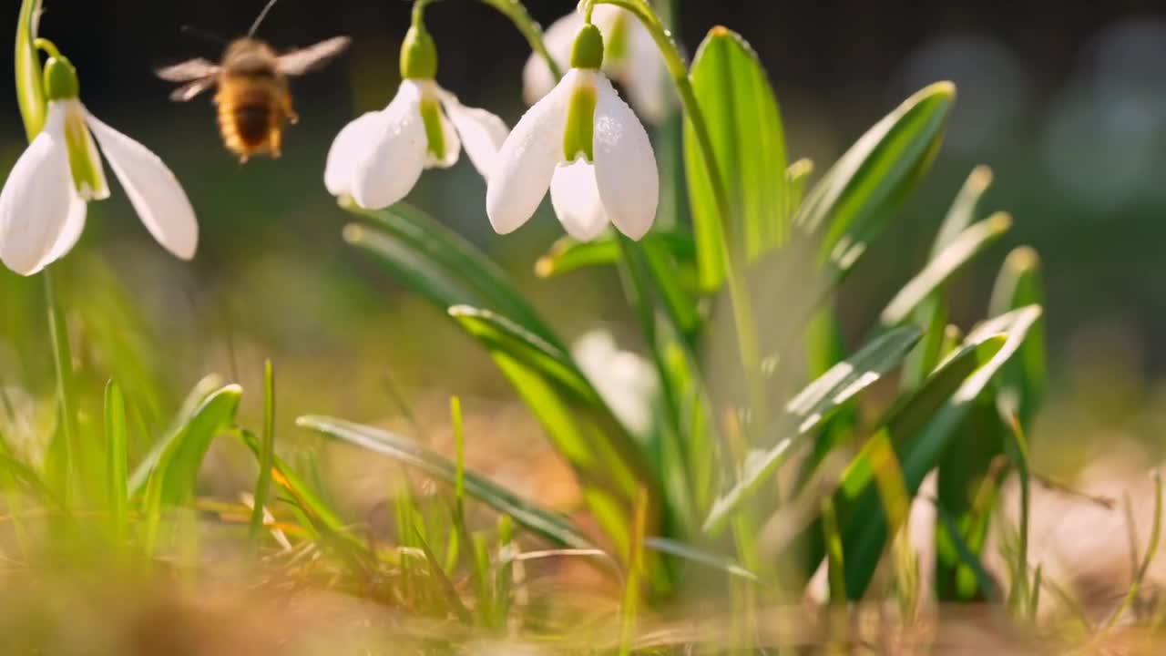 beautiful flowers with bee