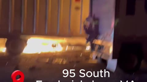 I 95 South Near Fredericksburg VA major crash and fire