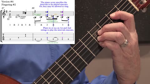 Technique Left-Hand, Part II (slow section). Video 49: m87-88, Version #4