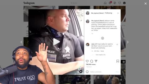 Officer in Bellevue, Idaho, mocks pea-brain Lebron James.