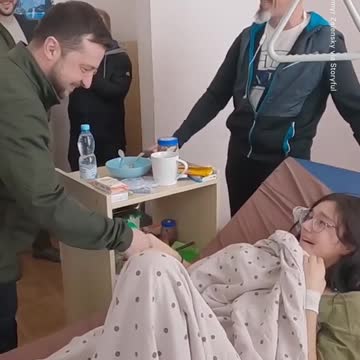 Zelenskyy Visits Wounded Civilians in Hospital #Shorts