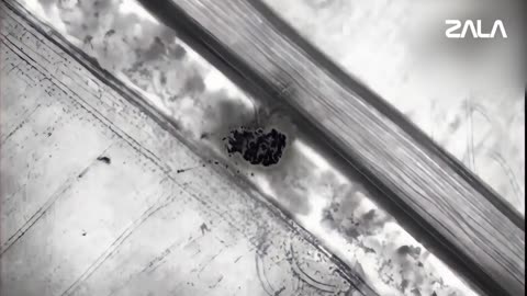 Footage of Lancet Kamikaze drones destroying Ukrainian's tanks