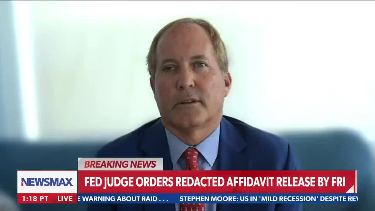 Judge orders Friday-at-Noon release of redacted Trump affidavit: Ken Paxton reacts