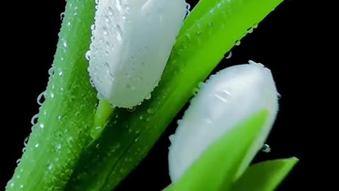 Fresh white tulips