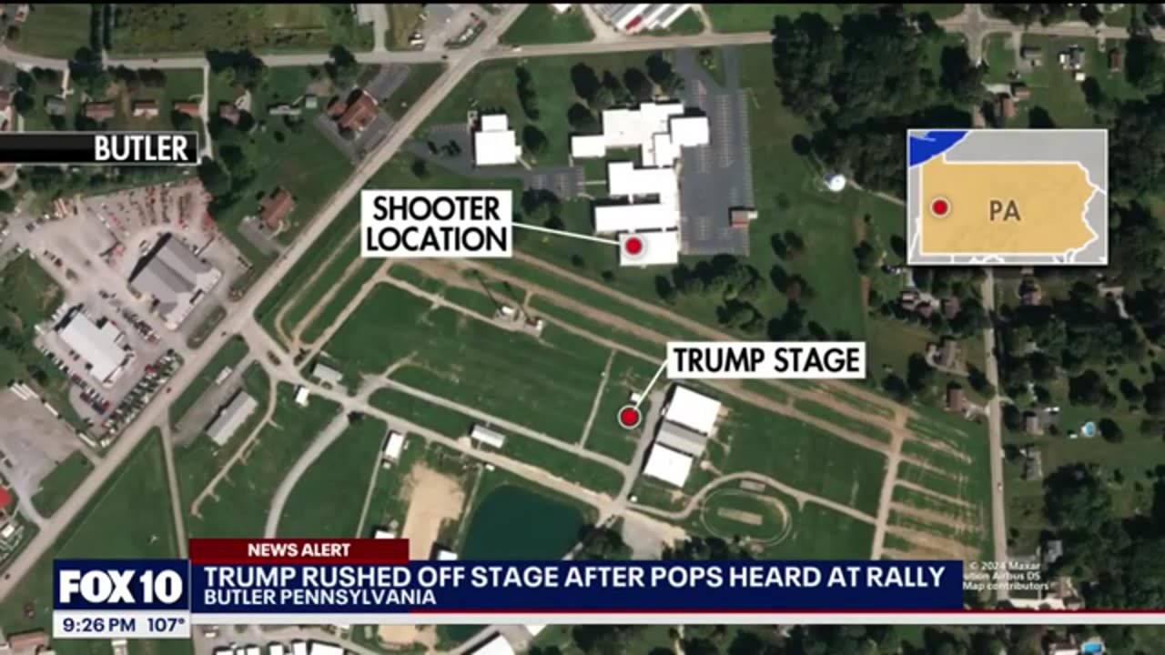 Trump rally shooting: Map shows where shooter was stationed