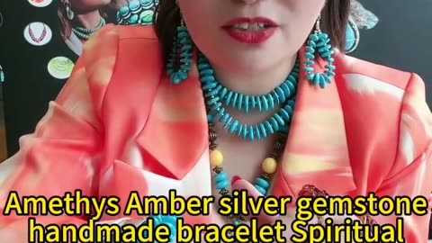 20250204-07 Amethys Amber silver gemstone handmade bracelet Spiritual and Healing Jewelry Women