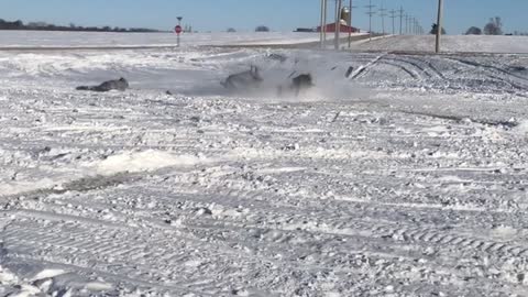 Snowmobile Dumps its Rider and Keeps Rolling