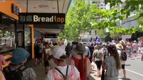 Freedom to vaccine mandate rally Perth West Australia