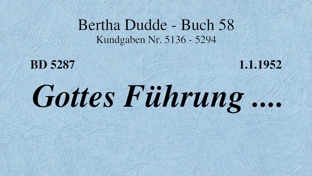 BD 5287 - GOTTES FÜHRUNG ....