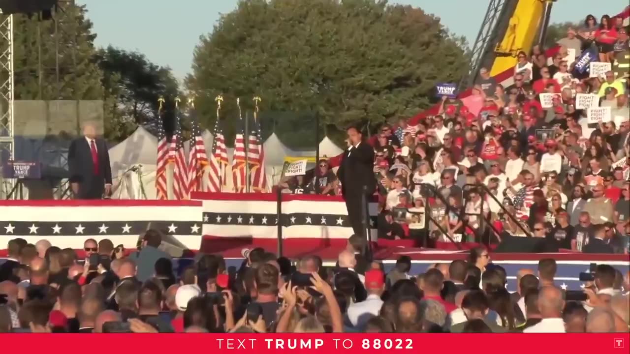 Incredible. PresidentTrump returns to Butler, Pennsylvania. Honored Corey Comperatore in rally.