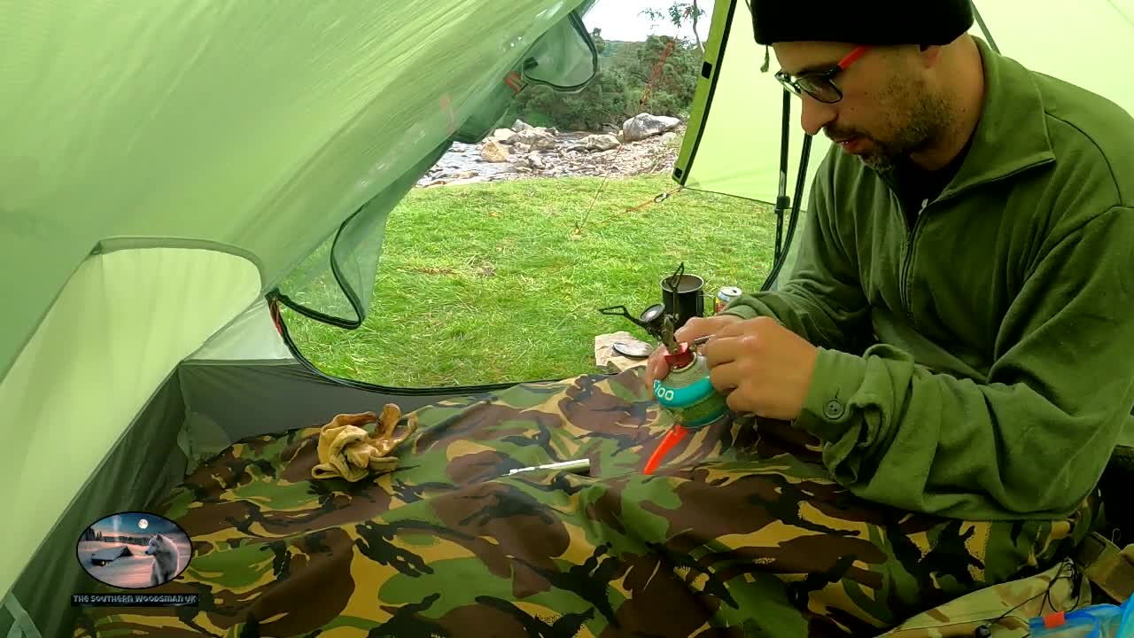 Waking up next to a river while wildcamping in Dartmoor