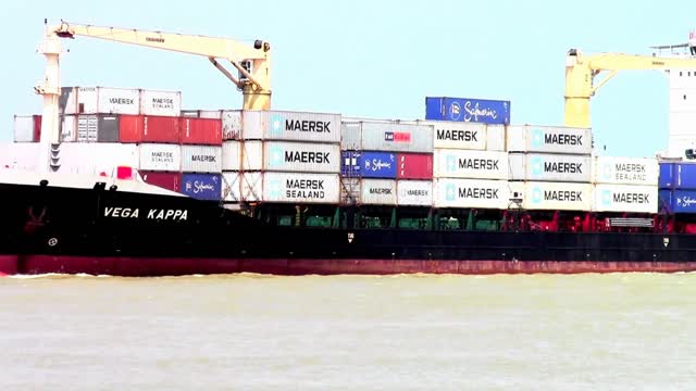 Vega Kappa container ship at Songkhla, Thailand