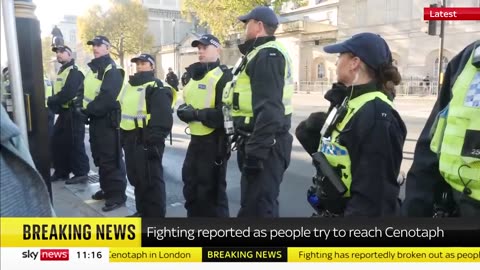 Armistice Day: Chaos at Cenotaph as People Shout 'England 'til I Die'