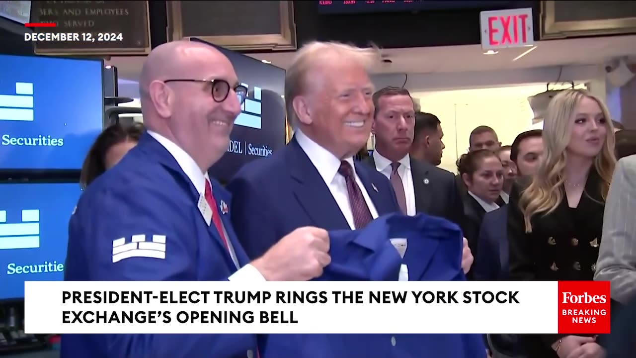 Trump Hits The NYSE Trading Floor After Being Named TIME's Person of the Year