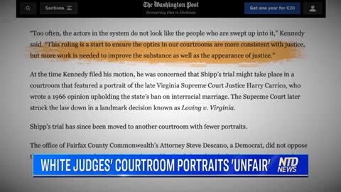 Fairfax VA removes photos of White judges from courtroom?