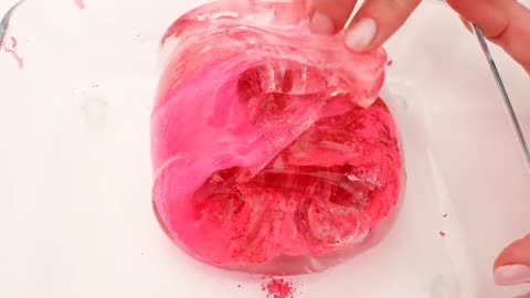 Pink vs Yellow -Mixing Makeup Eyeshadow lnto Slime