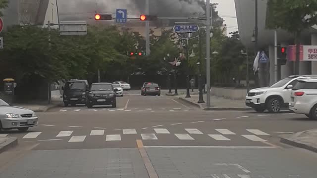 incheon Fire smoke