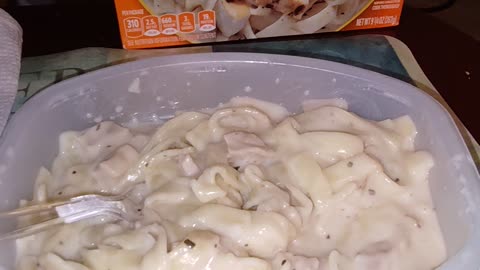 Eating Lean Cuisine Fettuccine, Dbn, MI, 1/4/24