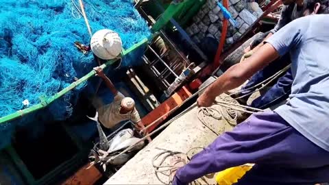 Big Fish Catching || Amazing GholFish || Deep sea in Gujarat fishing Boat ||-20