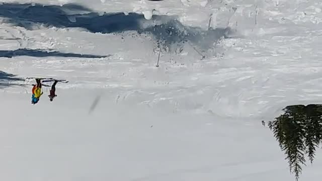 Upside down camera ski fall