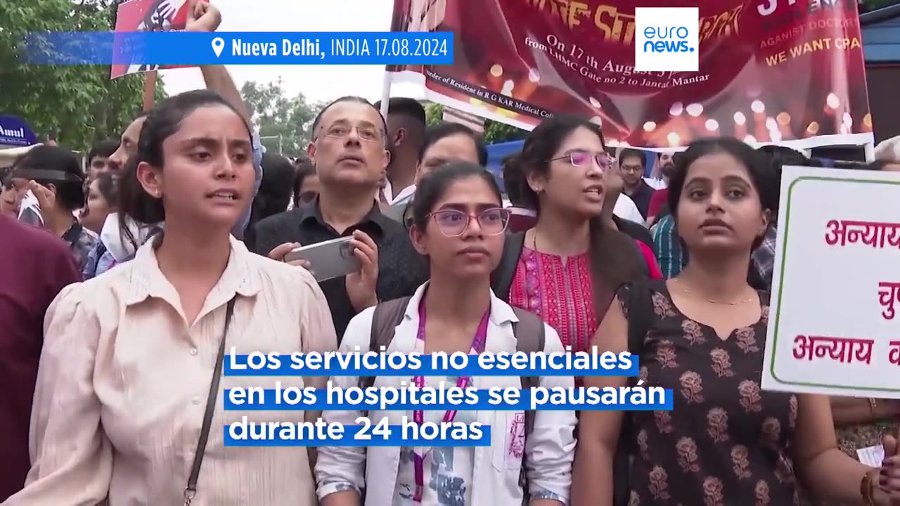 Miles de médicos en huelga en la India en protesta por la violación y asesinato de una doctora e…