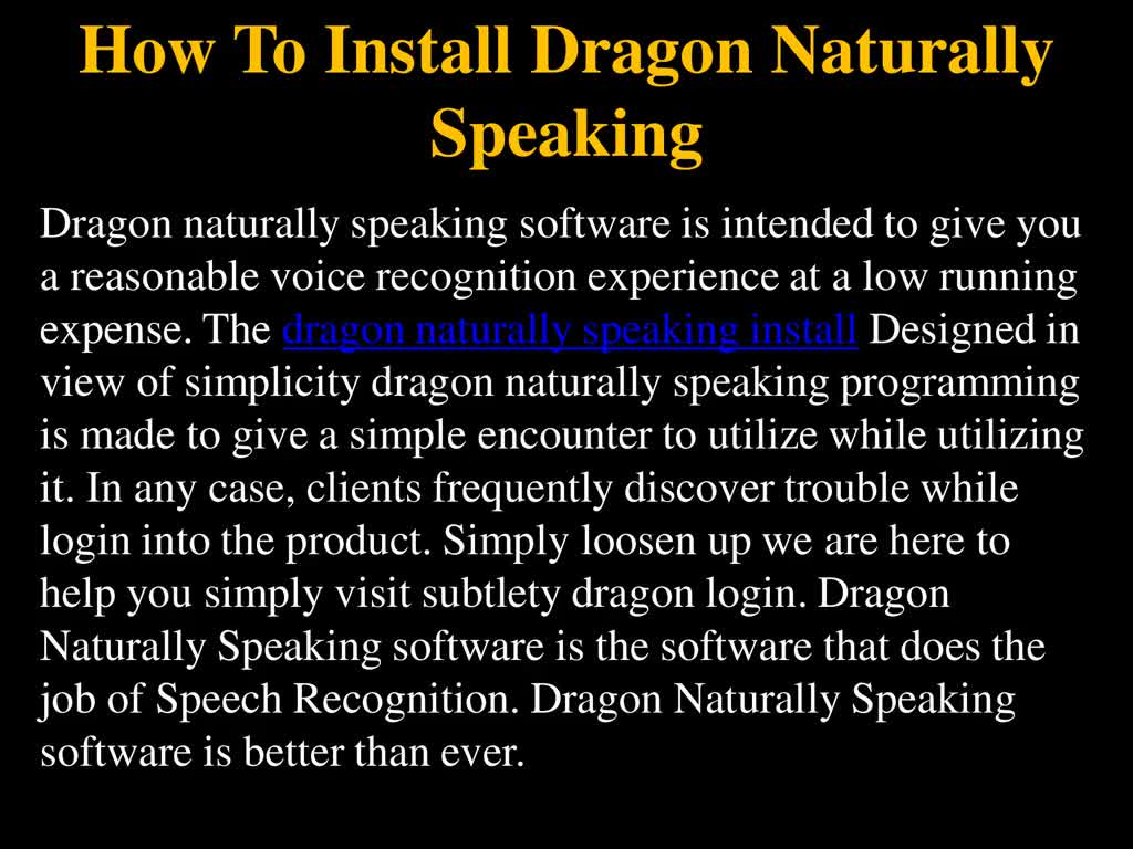 How To Install Dragon Naturally Speaking