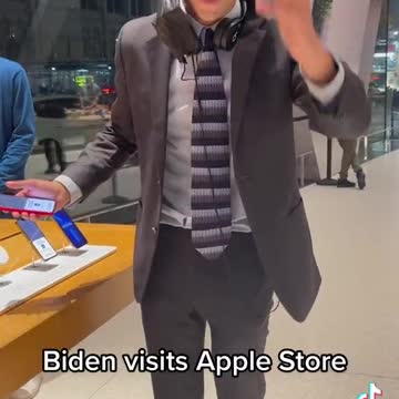Biden visits Apple store.